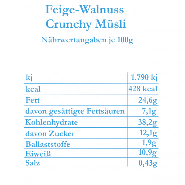 Feige-Walnuss Crunchy Müsli | 340g